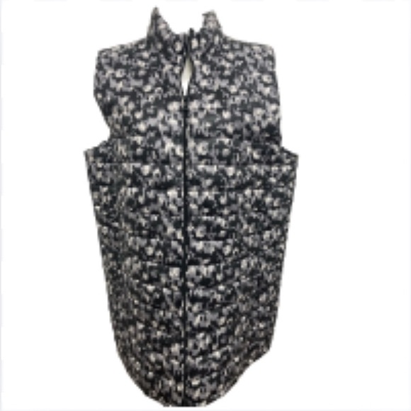 NWT Bobeau Quilted Ikat Black + White & Gray Zip-up Puffer Vest Size XL - Picture 2 of 11